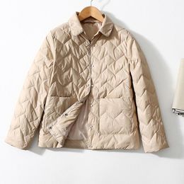 Winter new fashion stand collar loose warm coat tide light white goose down short Down jacket women