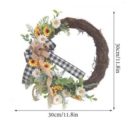 Decorative Flowers Home Front Door Sign Wreath Colorful Artificial Wildflower Summer Farmhouses Versatile Mini Boxwood
