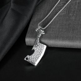 Pendant Necklaces Fashion Bottle Opener Kitchen Knife Necklace Simple Stainless Steel Street Men's Punk Hip Hop Jewelry