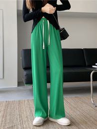 2023 New Spring Summer Women's Trousers Knitted Straight Casual Fashion Trend Loose Elegant Wide Leg Pants Sweatpants