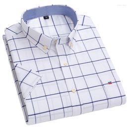 Men's Casual Shirts Men's Cotton Regular-Fit Short-Sleeve Pocket Oxford Shirt Button Down Dress