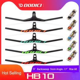 Bike Handlebars Components DODICI Carbon Handlebar 28.6mm 31.8mm Integrated Bar Mountain Bicycle Glossy black Parts 230619