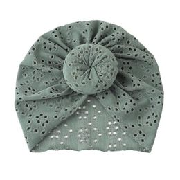 INS Baby Kids Bows hats summer toddler girls lace hollow embroidery beanie Cap princess Headwrap Turban accessories Infant cotton soft newborn hat