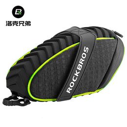 Outdoor Bags ROCKBROS Bikes 3D Shell Rainproof Saddles Pack Reflectives Shockproof Cycling Rear Seatpost Bale MTB Bicycles Accessories 230619