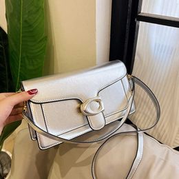 women summer bag luxurys handbags designer shoulder bag Fashion Bright Leather Small Square Messenger Bags Top Handle Bags Sliver Purse 230612