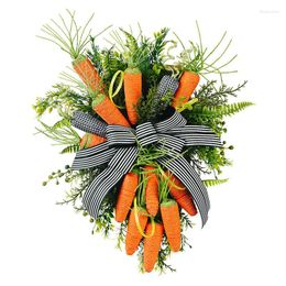 Decorative Flowers Easter Carrot Wreath DIY Decoration Artificial Flower Garland Happy Party Gifts Wedding Home Decor