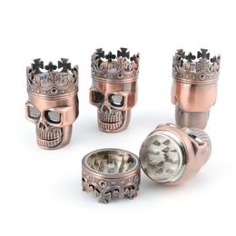 Smoking Accessories Metal King Skull Skull Tobacco Herb grinder Smoke grinder 3-layer spice grinder Zinc Alloy grinder Magnetic sieve gift