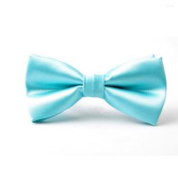 Bow Ties Solid Colour Turquoise Blue Tie Butterfly For Men Pretied Necktie 2023