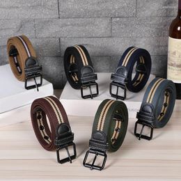 Belts Outdoor Men Belt Striped Braided Waist Strap Casual Jeans Pant Waistband Thickened Cotton Cloth Fashion Simple Style