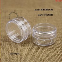 Wholesale 100pcs/lot 15g Plastic PS Cream Jar Women Cosmetic Pot 15ml Empty Eyeshadow Screw Lid sample jar Small Display Casehood qty Tfjml