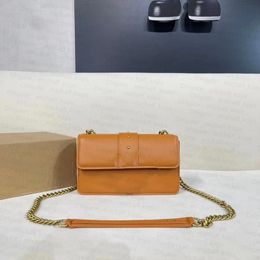 Swallow Bag Mirror Quality Genuine Leather Women's Shoulder Bag Metal Chain Shoulder Strap Metal Bird Pattern Buckle Opening Simple Designer Luxury Bag