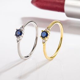 Cluster Rings DIWENFU 14K Gold Colour Jewellery Sapphire Ring For Women Join Party Blue Topaz Gemstone Bizuteria Silver 925 Females