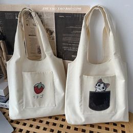 Evening Bags Students Shoulder Canvas Bag Female Simple Japanese Literature Art For Self Study Leisure Handbag