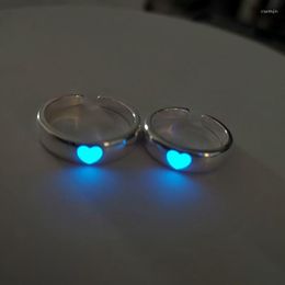 Cluster Rings Luminous Ring For Couple Creative Glowing In The Dark Player 1 2 Matching Gaming Women Men Valentine's Day Gift