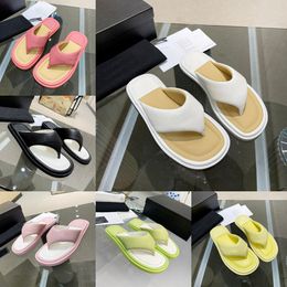 designer flip flops macaroon coloured clip toe sandals women's summer outer wear light luxury colour blocking soft sole thick sole sandals