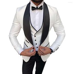 Men's Suits Elegant For Men Lapel Slim Fit Men's Suit Single-breasted Groomsmen Dress Three Piece Male Blazer Clothing