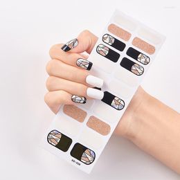 Nail Stickers 22 Tips/Sheet Solid And Shivering Patterned Nails Wraps DIY Sticker Set Fashion Designer Decals