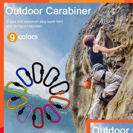 Other Interior Accessories Outdoor Carabiners Aluminum Mountaineering Carbine Clip Cam Hiking Buckle Locking 1Pcs Dring Lock Key Dro Dhaqa