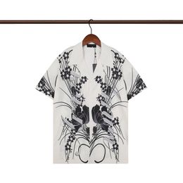 New Summer Short Sleeve Designers Bowling Shirts Men Fashion Colourful Floral Print Dress Shirt Man Regular-Fit Casual Silk Shirt M-3XL bb