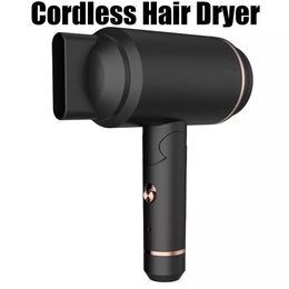 Hair Dryers 400W Cordless Rechargeable Portable Travel Hairdryer Wireless Blowers Salon Styling Tool 5000mAh 2 Speeds Air 230619