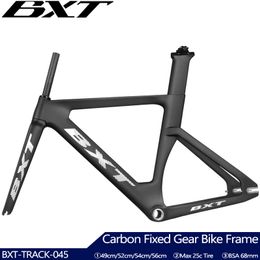 Car Full Fixed Racing Carbon Track Bicycle Frame 700C Bike Set with Truck Fork Seatpost Racks Gear 230617