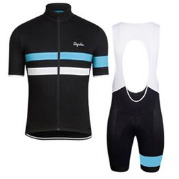 2021 Rapha Team summer mountain bike short-sleeved cycling jersey kit breathable quick-dry men riding shirts bib shorts set Y21031313h