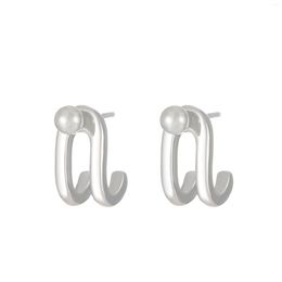 Hoop Earrings Double Line Back Hanging For Men And Women Simple C Shaped Ear Hook