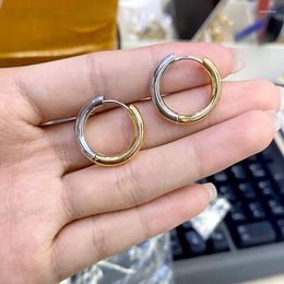 Hoop Earrings High Quality Fashion Double Colour Nickel Free Round Women Girl Simple Jewellery Couples Gift