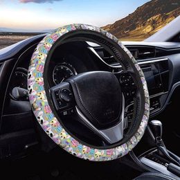 Steering Wheel Covers Colorful Dog Anti Slip Elasticity Car Accessories Protector Universal 15 Inch