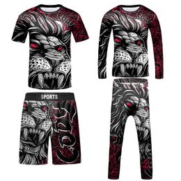 Other Sporting Goods Kid MMA Rashguard Jiu jitsu T-shirtPant Sets Bjj Gi Kickboxing Clothing Boys Children Muay Thai Shorts MMA Compression Shirts 230617