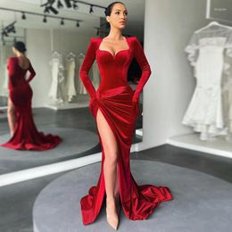 Casual Dresses Velvet Long Dress Outfits Sexy Maxi Ruched Elegant Padded Slit Evening Club Gown For Women Gloves Sleeve