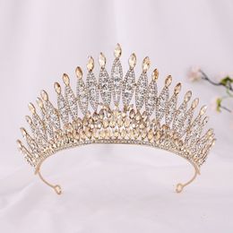 Hair Clips Barrettes Big Baroque Crystal Tiaras Wedding Crown for Bride Accessories Headpieces Princess Pageant Couronne Mariage De Noiva 230619