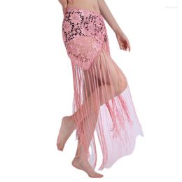 Stage Wear Womens Lace Tassel Belly Dance Hip Scarf Mini Skirt Carnival Party Performance Rave Belt Waist Chain Wrap Indain Costume