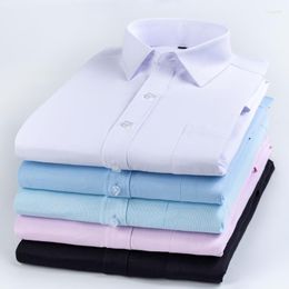 Men's Casual Shirts Men's Tooling Long-sleeved Shirt Business Slim Square Collar Stylish All-match Bottoming Solid Colour