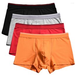 Underpants 4pc/lot XXXL Men Boxershorts Boxer Mens Underwear Boxers Hombres Under Wear Orange Breathable Boxeador Knickers U814