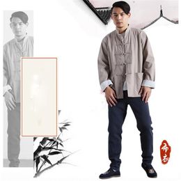 Ethnic Clothing Chinese Shirt 2023 Men's Jacket Tangs Suit Wushu Festival Style Asian Clothes Party Cheongsam Top Traditional China