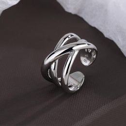 Cluster Rings 2023 Fashion Trend Jewelry Fade Fast Metal Stainless Steel Multi-layer Wrap Irregular Women's Party