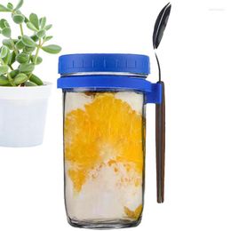Storage Bottles Overnight Oats Jars Small Containers With Lids And Spoon Large Airtight Capacity Reusable On The Go Cups