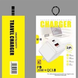 PD 20W compatible QC 3.0 fast charging mobile phone charger EU US UK Plug quick charge For iphone samsung huawei ipad retail box