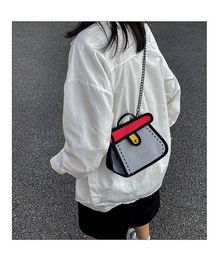 Day Packs Cartoon Canvas Bag New anime Cute Graffiti Cartoon Bag Popular Design Women's Chain Messenger Bag