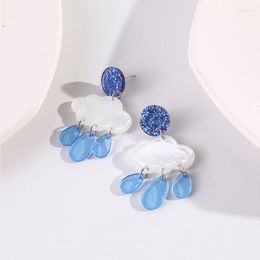 Dangle Earrings Makersland Acrylic Cloud Bule Raindrop For Women Cute Fresh Girls Eardrops Ear Clips Fashion Accessories Charm Gift