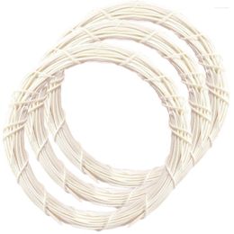 Decorative Flowers 3 Pcs White Vine Wreath DIY Material Rattan Ring Accessory Wedding Accessories Frame Garland Rings Natural