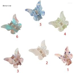 Hair Clips B36D Women Girls Acetate Resin Claw Sweet Fairy For Butterfly Hairpin Clip Gradient Tie-Dye Coloured Styling Tools