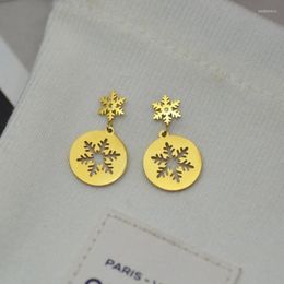 Stud Earrings 316L Stainless Steel Snowflake Star Zircon Music Key Tassel Earring For Women Fashion Fine Jewelry Birthday Party Gifts