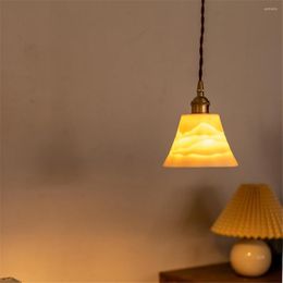 Pendant Lamps Loft Style Antique LED Light Fixtures Retro Brass Ceramic Hanging Lamp Dining Room Bar Decor Home Lighting Luminaire