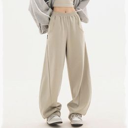 Streetwear Fashion Women Solid Sweatpants Spring Autumn Street Dance Jazz Loose Elastic Waist Casual Wide Leg Sports