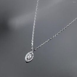 Chains 45cm Silver 925 Female Elliptic Zircon Necklace For Women On Neck Chain Girls Fashion Jewellery