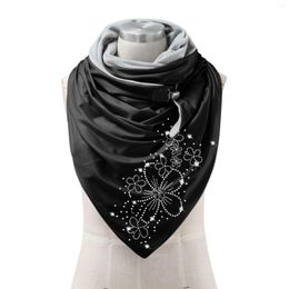 Scarves Women Plaid Scarf Warm Fashion Shawls Soft Button Wrap Printing Casual