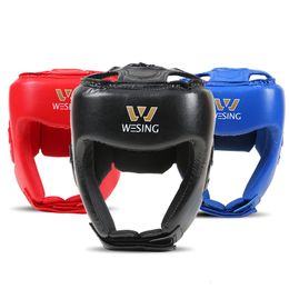 Protective Gear Wesing Boxing Sanda Training Head Guard Boxing Muay Headgear Thai Kickboxing Head Protector 230617