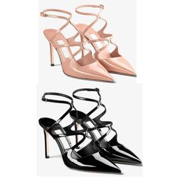 Summer Women's Sandals Summer Essential Azia Patent Leather Pointed High Heels Modern Bride Gladiator Wedding Shoes EU35-43